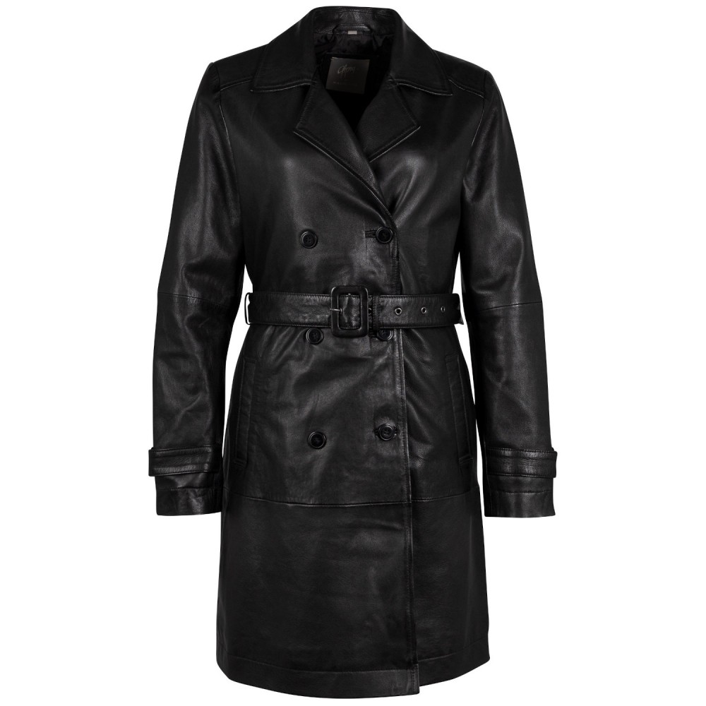 Geaca Lunga de Piele Dama Mauritius Neagra GWLeur Geaca Lunga de Piele Dama Mauritius Neagra GWLeur - readytowear.ro
