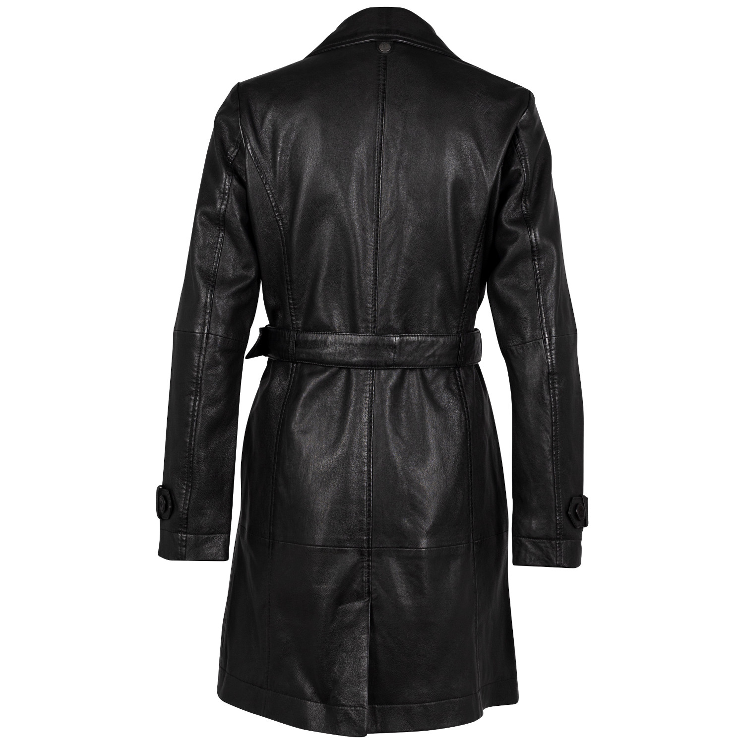 Geaca Lunga de Piele Dama Mauritius Neagra GWLeur – Geci de Piele