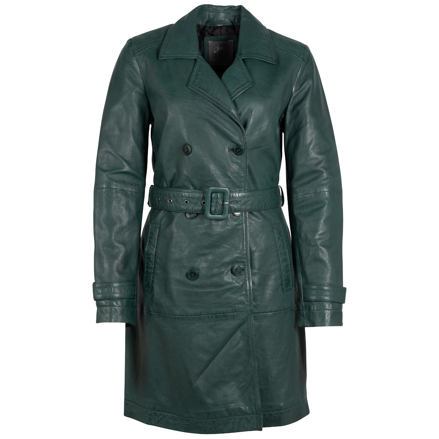 Geaca Lunga de Piele Dama Mauritius Verde Inchis GWLeur – Geci de Piele