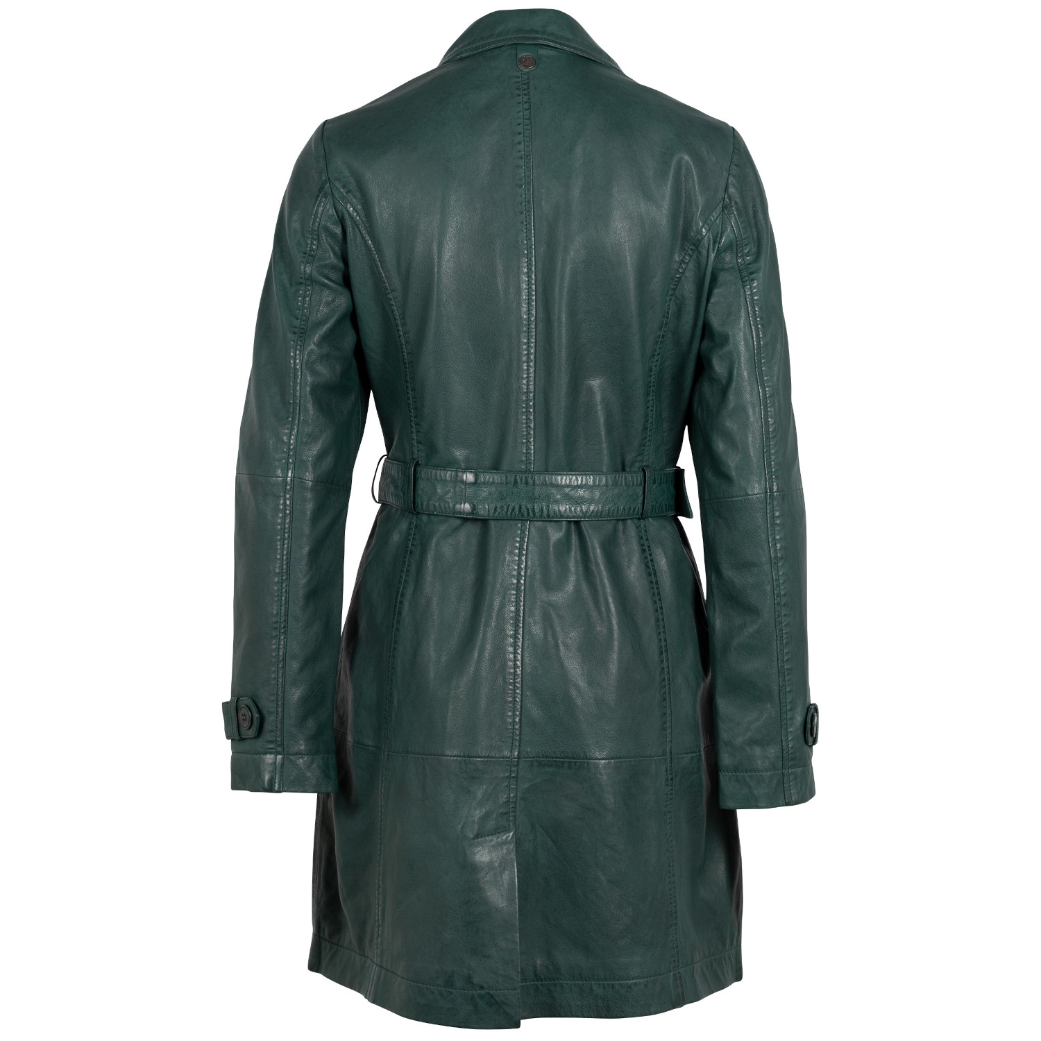 Geaca Lunga de Piele Dama Mauritius Verde Inchis GWLeur – Geci de Piele