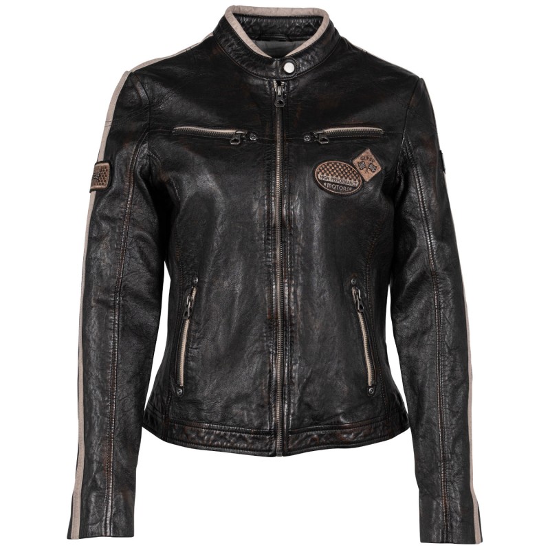 Geaca de Piele Dama Mauritius Neagra GWLiziya 2 – Geci de Piele