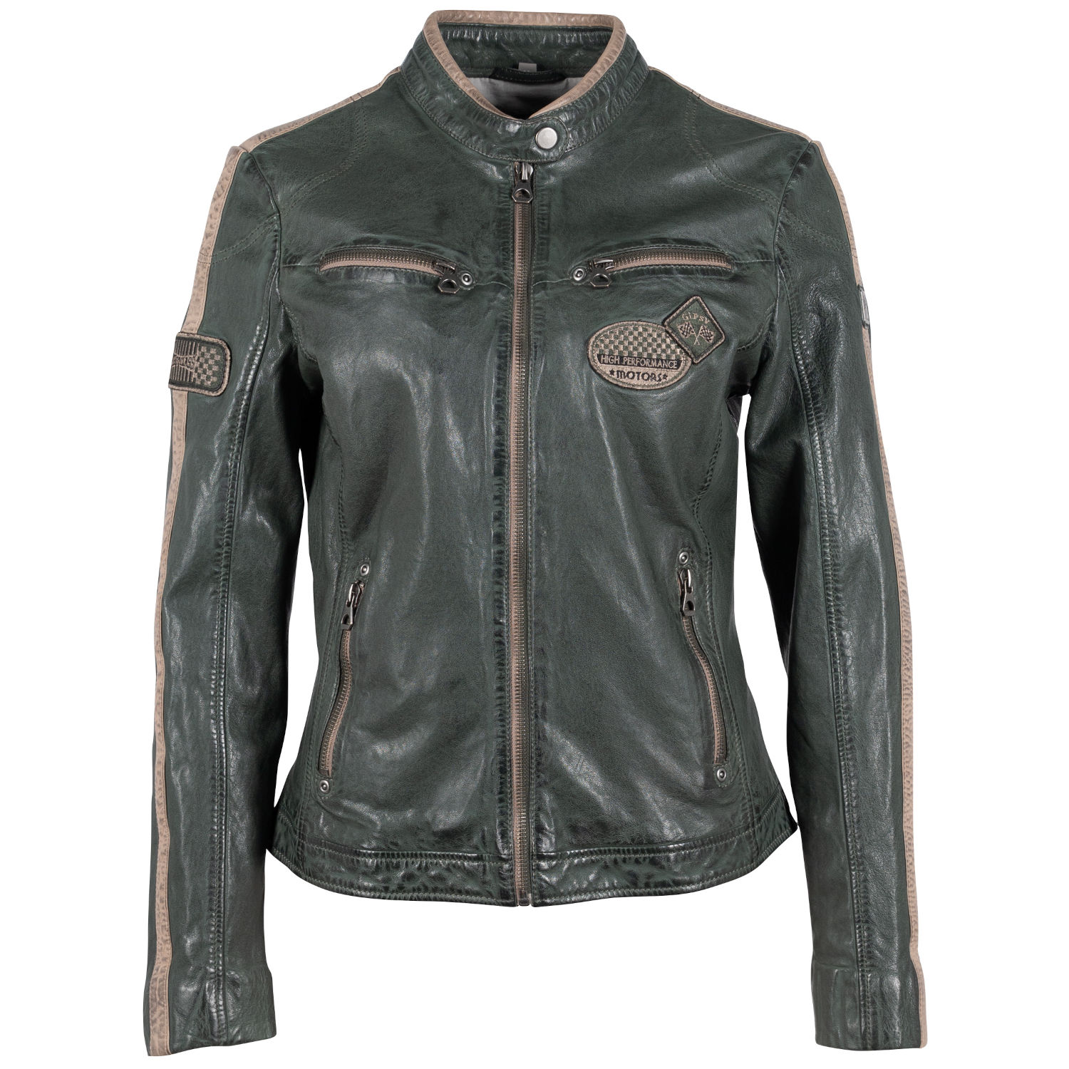 Geaca de Piele Dama Mauritius Verde Inchis GWLiziya – Black Friday