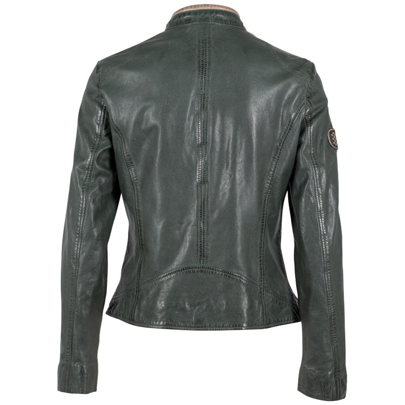 Geaca de Piele Dama Mauritius Verde Inchis GWLiziya – Black Friday