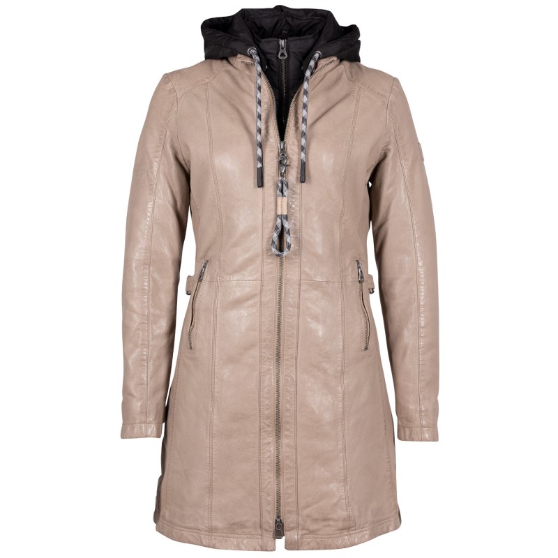 Geaca Lunga de Piele Dama Mauritius Bej GWMargo – Black Friday