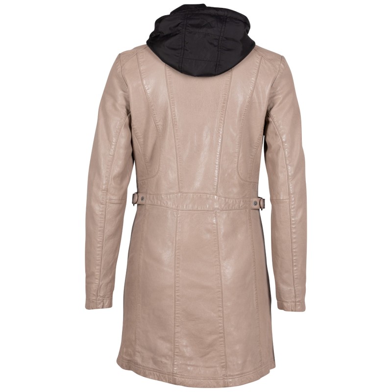 Geaca Lunga de Piele Dama Mauritius Bej GWMargo – Black Friday