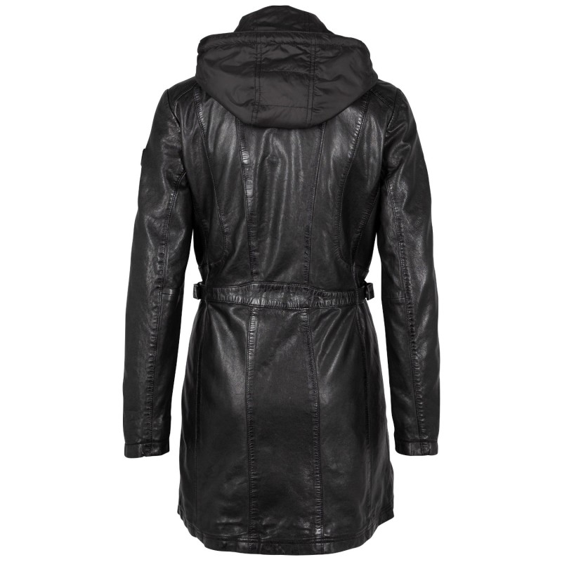 Geaca Lunga de Piele Dama Mauritius Neagra GWMargo – Geci de Piele