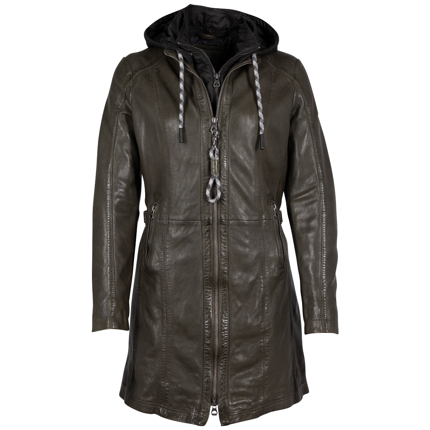 Geaca Lunga de Piele Dama Mauritius Olive GWMargo – Black Friday Geaca Lunga de Piele Dama Mauritius Olive GWMargo – Black Friday