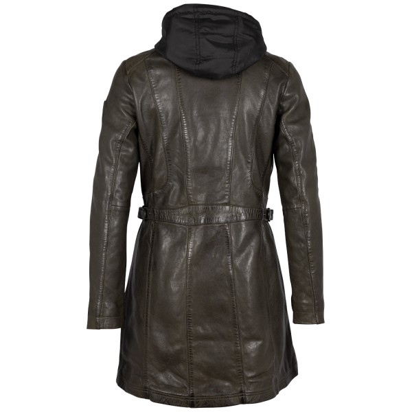 Geaca Lunga de Piele Dama Mauritius Olive GWMargo