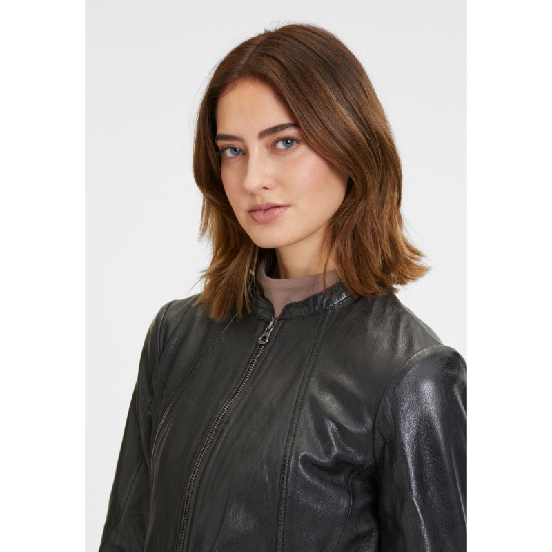 Geaca de Piele Dama Mauritius Neagra GWMarlie – Geci de Piele