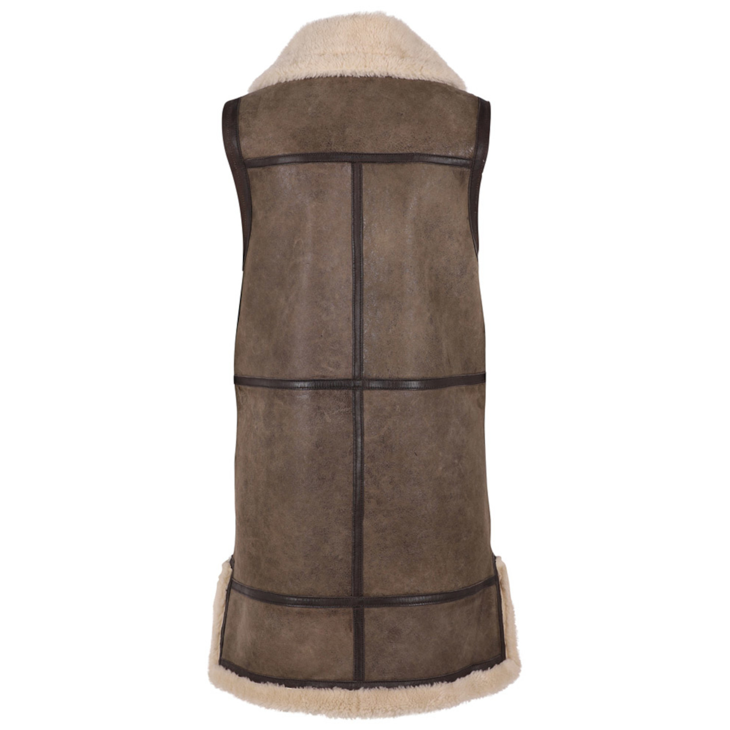 Vesta Lunga de Piele Dama Mauritius Maro Inchis GWNahomi – Veste de Piele