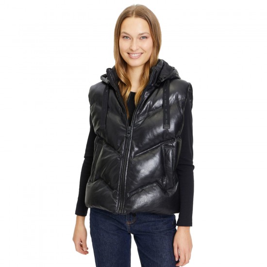 Vesta de Piele Dama Mauritius Neagra GWNamica Vesta de Piele Dama Mauritius Neagra GWNamica