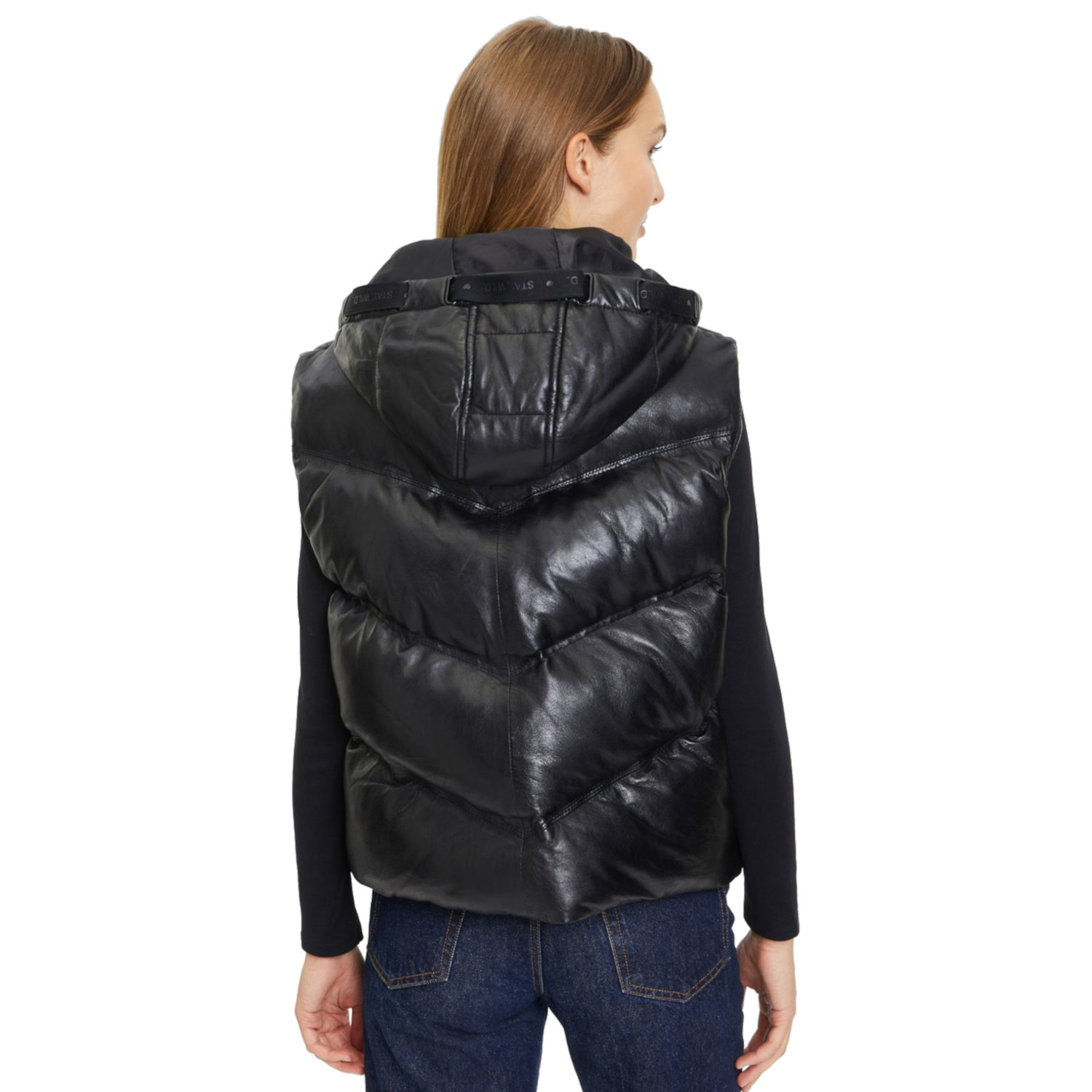 Vesta de Piele Dama Mauritius Neagra GWNamica – Veste de Piele