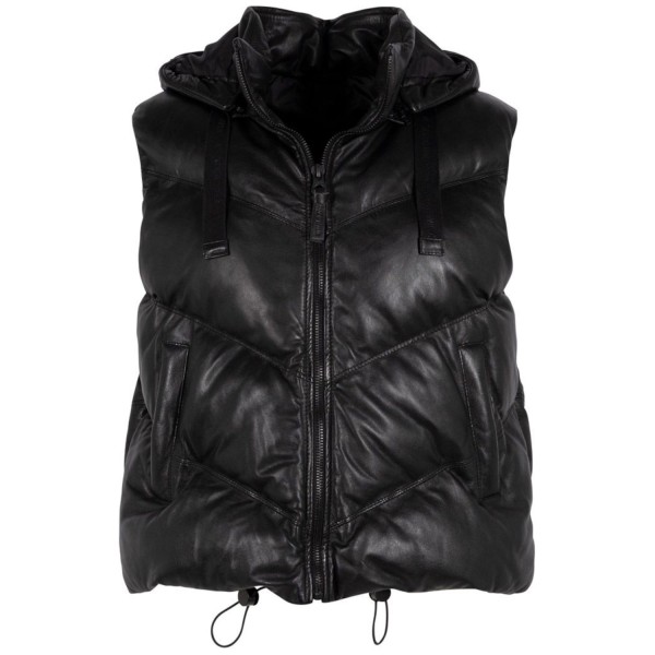 Vesta de Piele Dama Mauritius Neagra GWNamica – Veste de Piele — fotografia 3