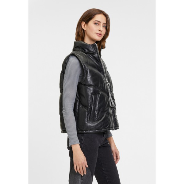 Vesta de Piele Dama Mauritius Neagra GWNammi – Veste de Piele — fotografia 8