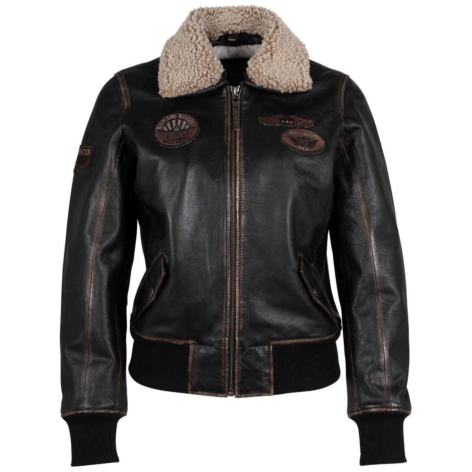Geaca de Piele Dama Mauritius Negru Vintage GWNastja 2 – Geci de Piele