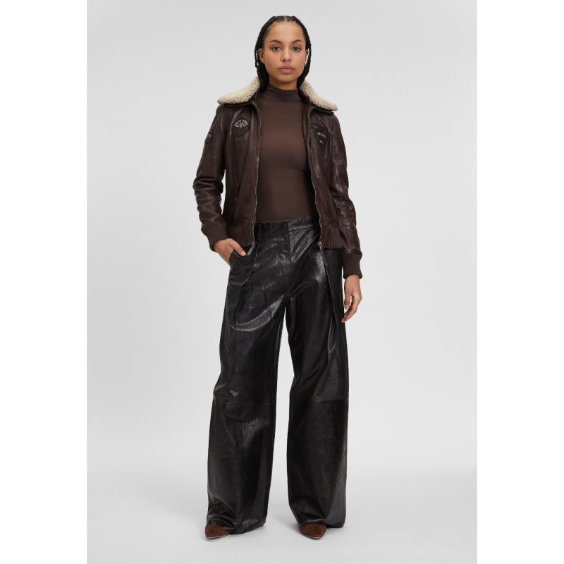 Geaca de Piele Dama Mauritius Castanie GWNastja – Geci de Piele