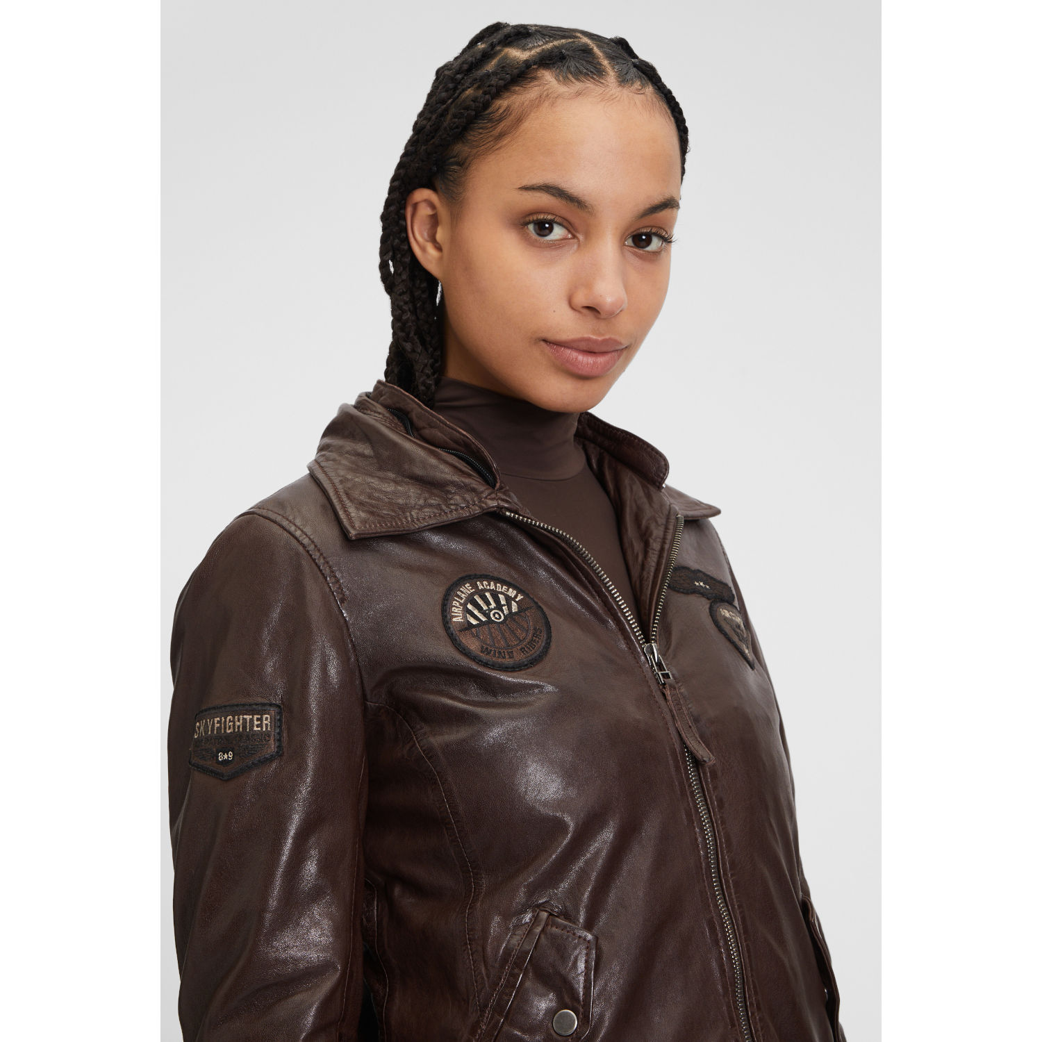 Geaca de Piele Dama Mauritius Castanie GWNastja – Geci de Piele Geaca de Piele Dama Mauritius Castanie GWNastja – Geci de Piele