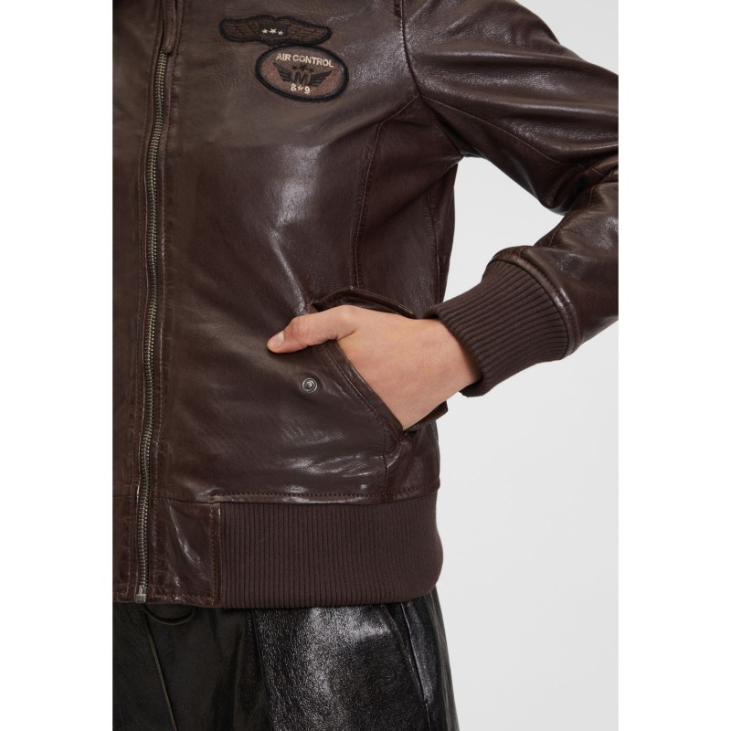 Geaca de Piele Dama Mauritius Castanie GWNastja – Geci de Piele