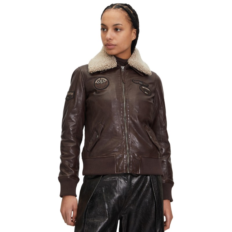 Geaca de Piele Dama Mauritius Castanie GWNastja – Geci de Piele