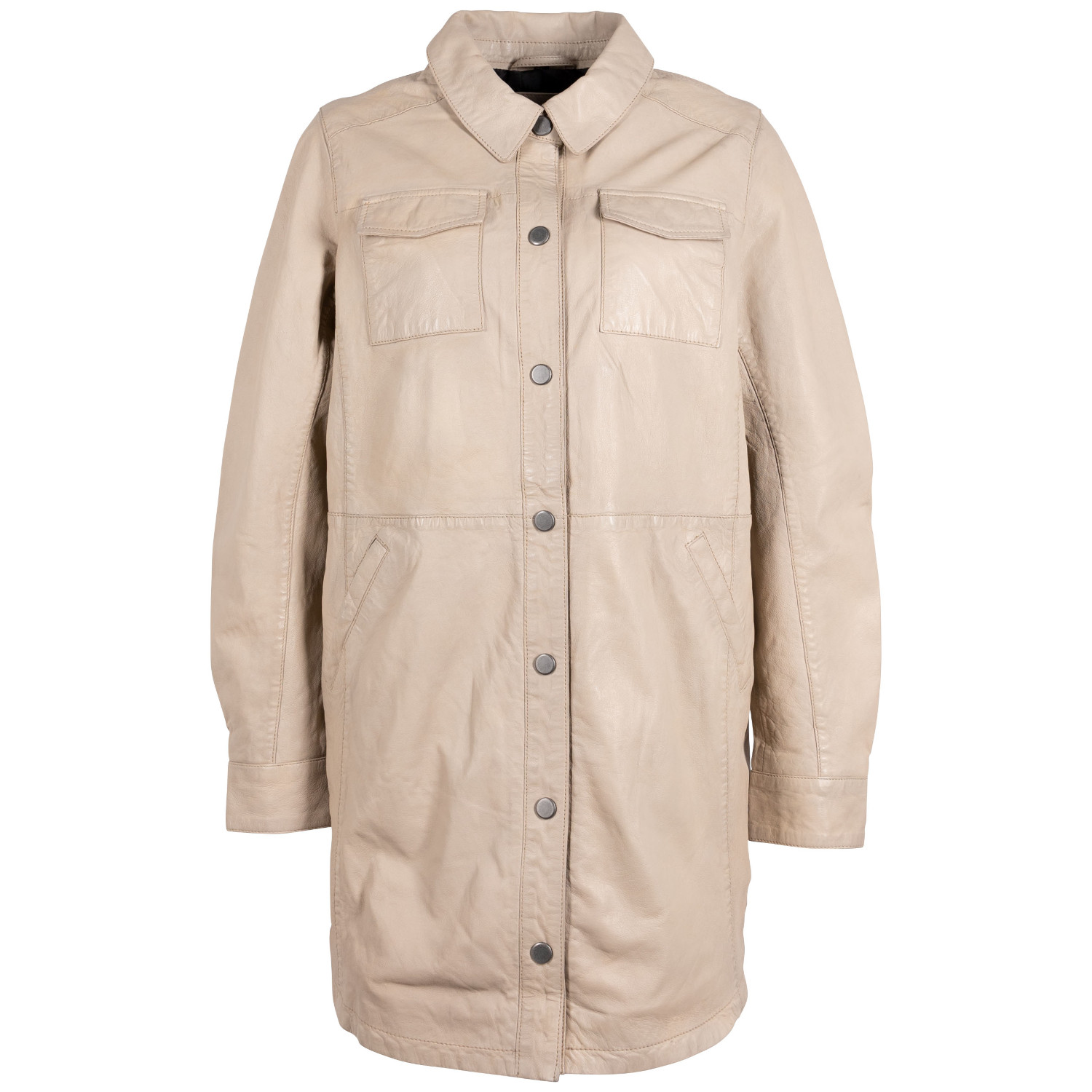 Camasa Lungă de Piele Dama Mauritius Bej Deschis GWNelda – Camasi din Piele Camasa Lungă de Piele Dama Mauritius Bej Deschis GWNelda – Camasi din Piele