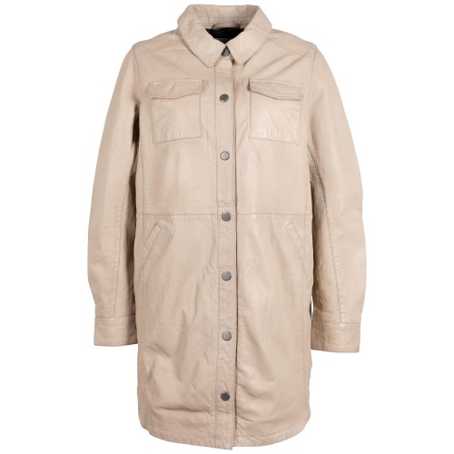 Camasa Lungă de Piele Dama Mauritius Bej Deschis GWNelda