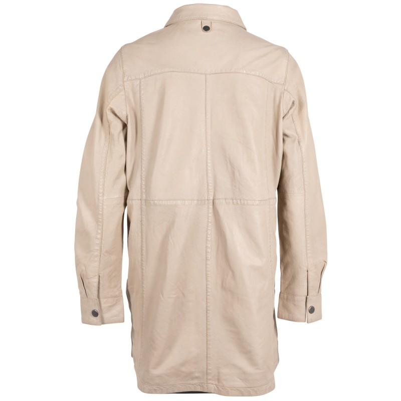 Camasa Lungă de Piele Dama Mauritius Bej Deschis GWNelda – Camasi din Piele