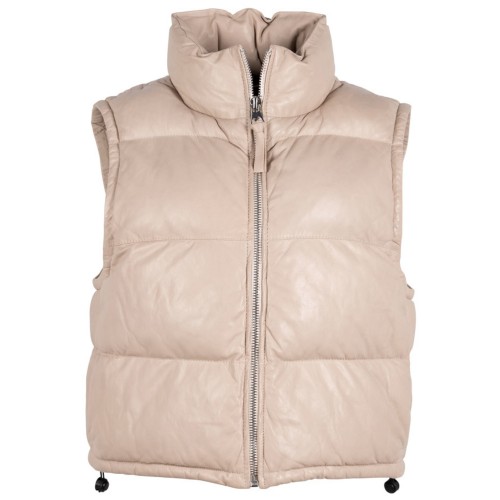 Vesta de Piele Dama Mauritius Bej Deschis GWNelli