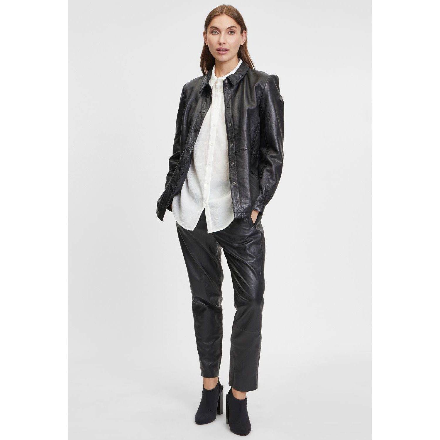 Camasa de Piele Dama Mauritius Neagra GWOfilia – Camasi din Piele