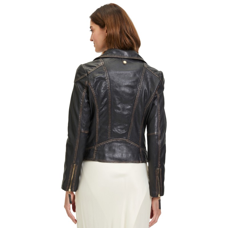 Geaca de Piele Dama Mauritius Negru Vintage GWPeetu – Black Friday