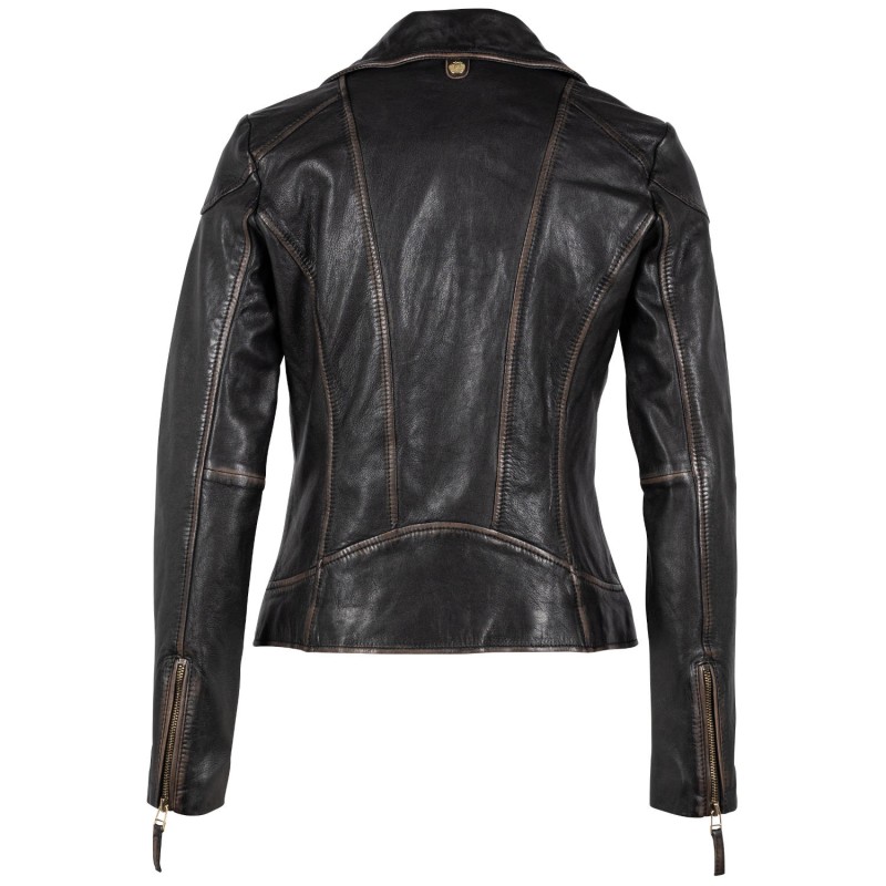 Geaca de Piele Dama Mauritius Negru Vintage GWPeetu – Black Friday