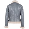 Cojoc de Piele Dama Mauritius Albastru Prafuit GWPhilina Cojoc de Piele Dama Mauritius Albastru Prafuit GWPhilina - readytowear.ro