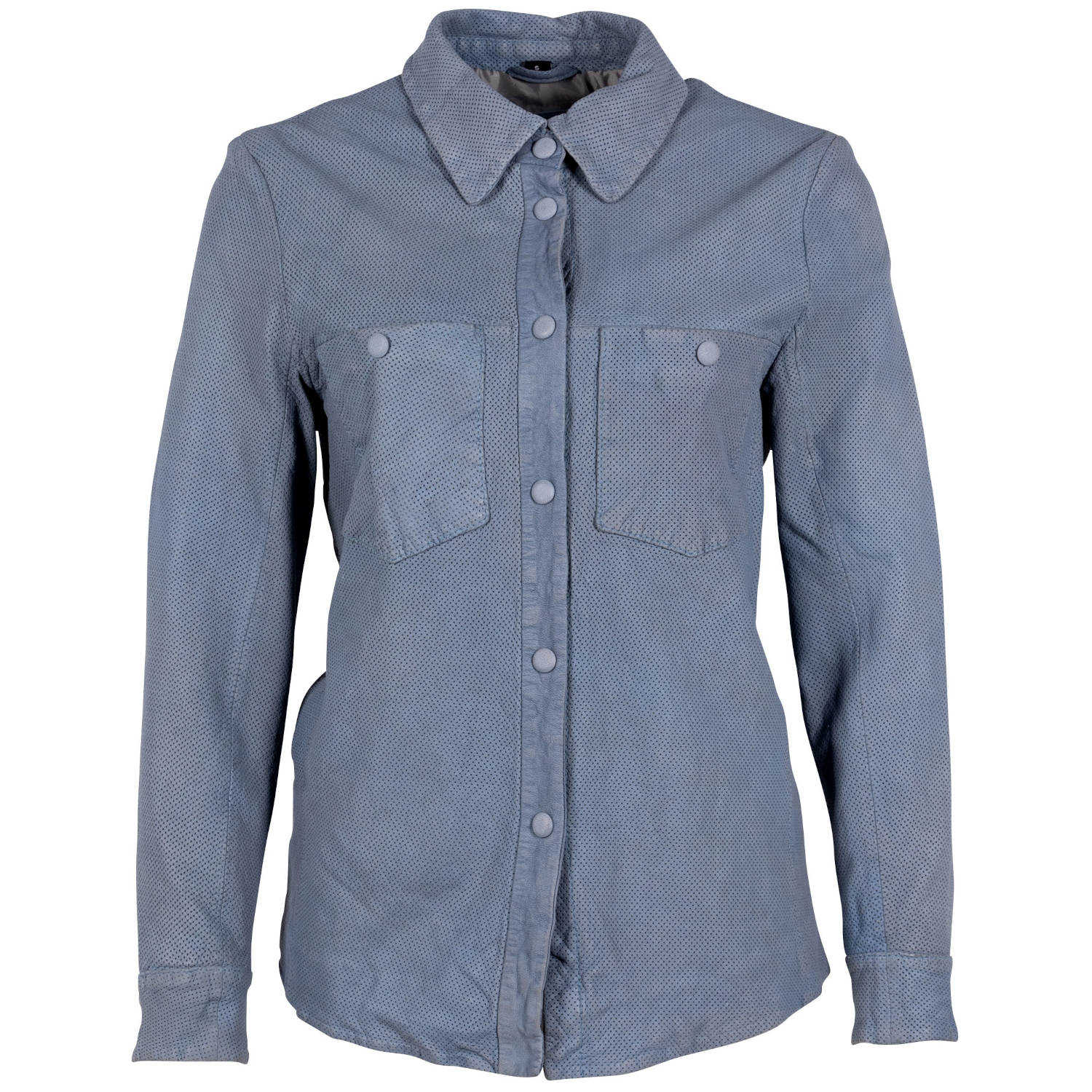 Camasa de Piele Dama Mauritius Albastru Prafuit GWSarie – Camasi din Piele