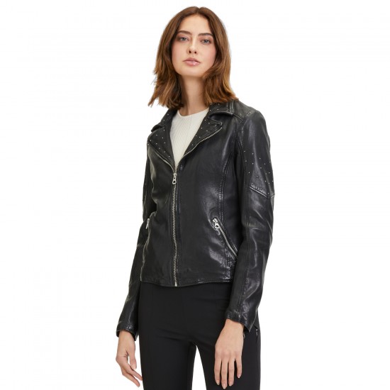 Geaca de Piele Dama Mauritius Neagra GWShanila