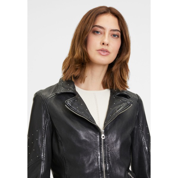 Geaca de Piele Dama Mauritius Neagra GWShanila – Black Friday — fotografia 6
