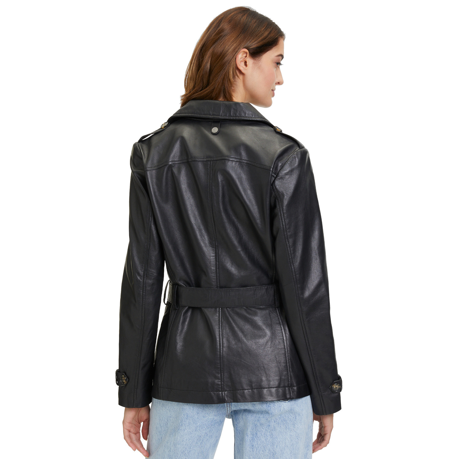 Geaca Lungă de Piele Dama Mauritius Neagra GWSkady – Black Friday