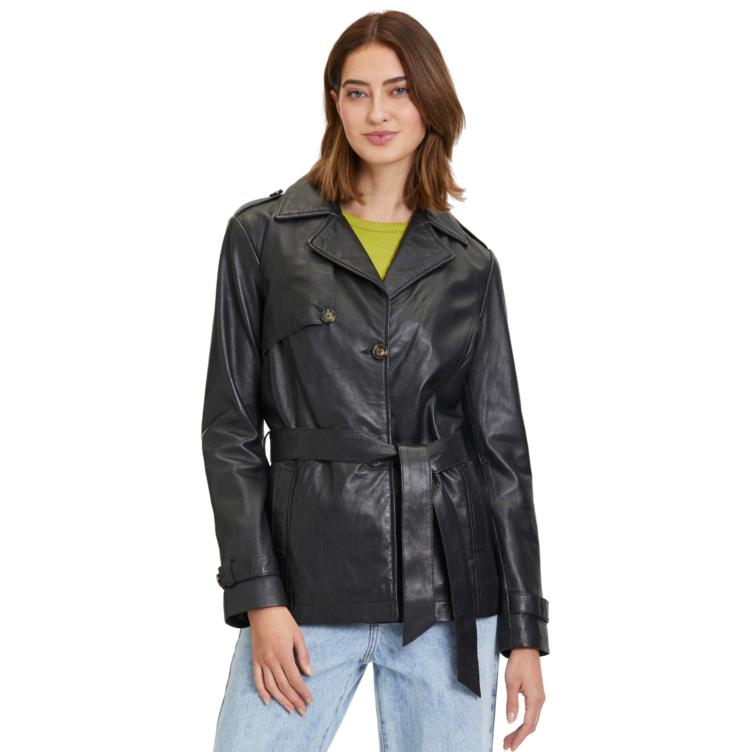 Geaca Lungă de Piele Dama Mauritius Neagra GWSkady – Black Friday