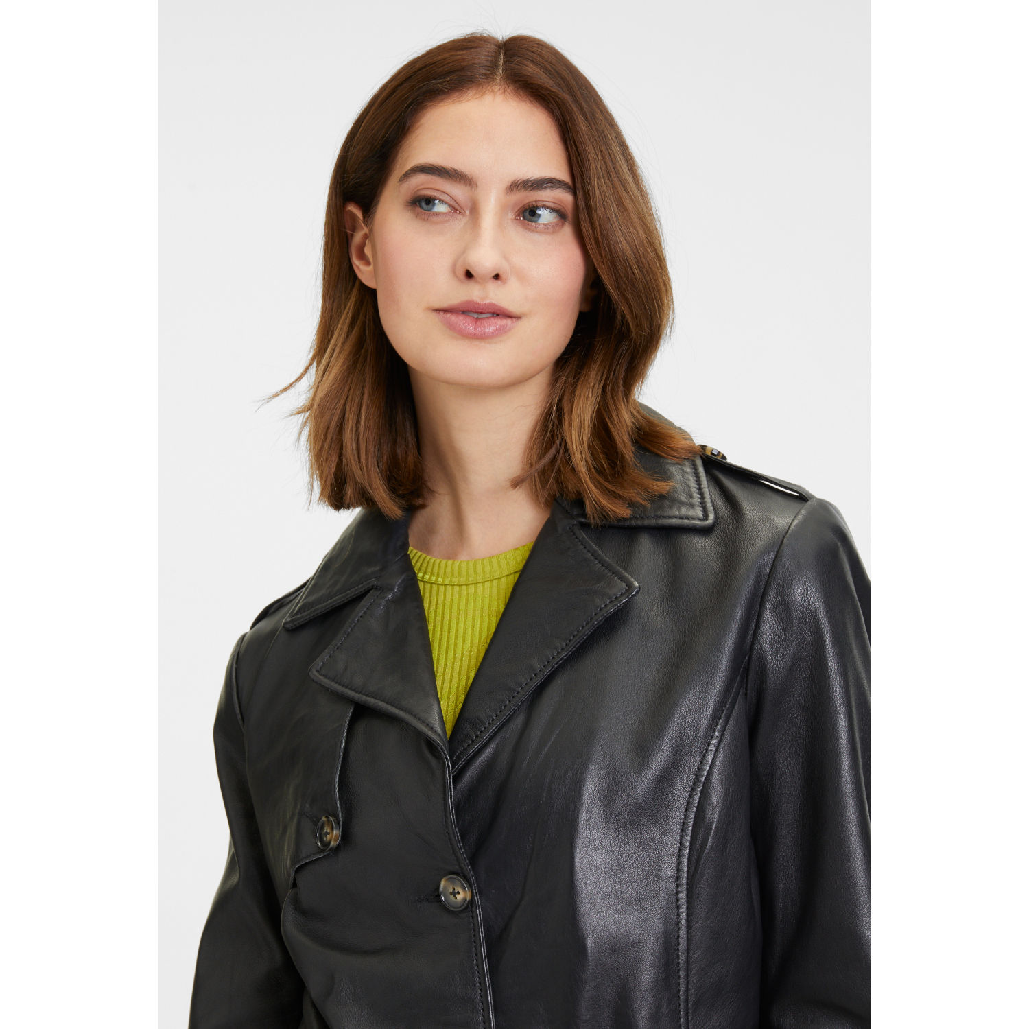 Geaca Lungă de Piele Dama Mauritius Neagra GWSkady – Black Friday