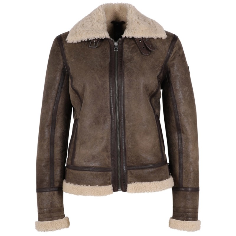 Cojoc de Piele si Blana Naturala Dama Mauritius Maro Inchis GWSkye – Black Friday