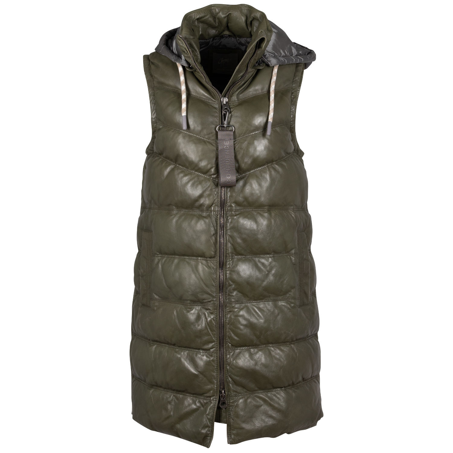 Vesta Lunga de Piele Dama Mauritius Olive Deschis GWVivika – Veste de Piele