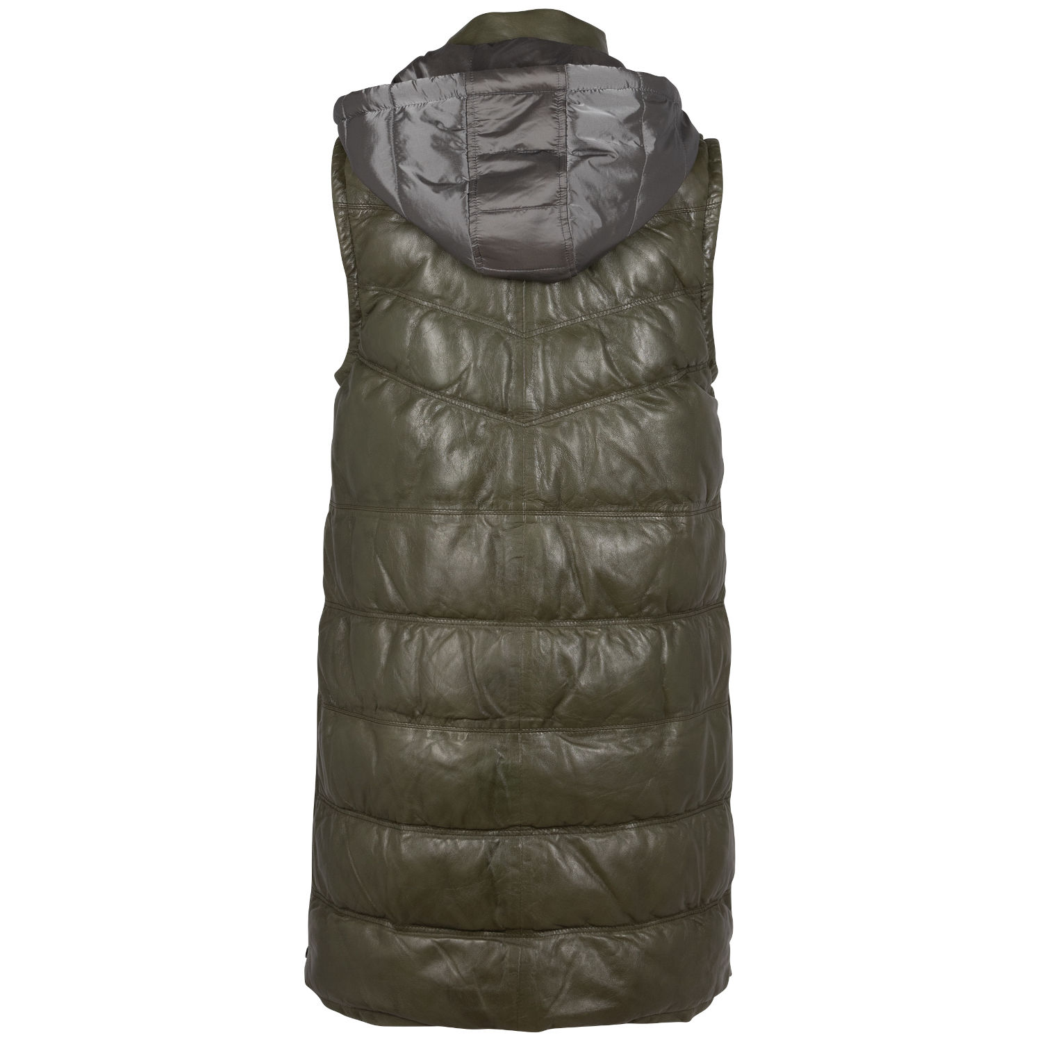 Vesta Lunga de Piele Dama Mauritius Olive Deschis GWVivika – Veste de Piele