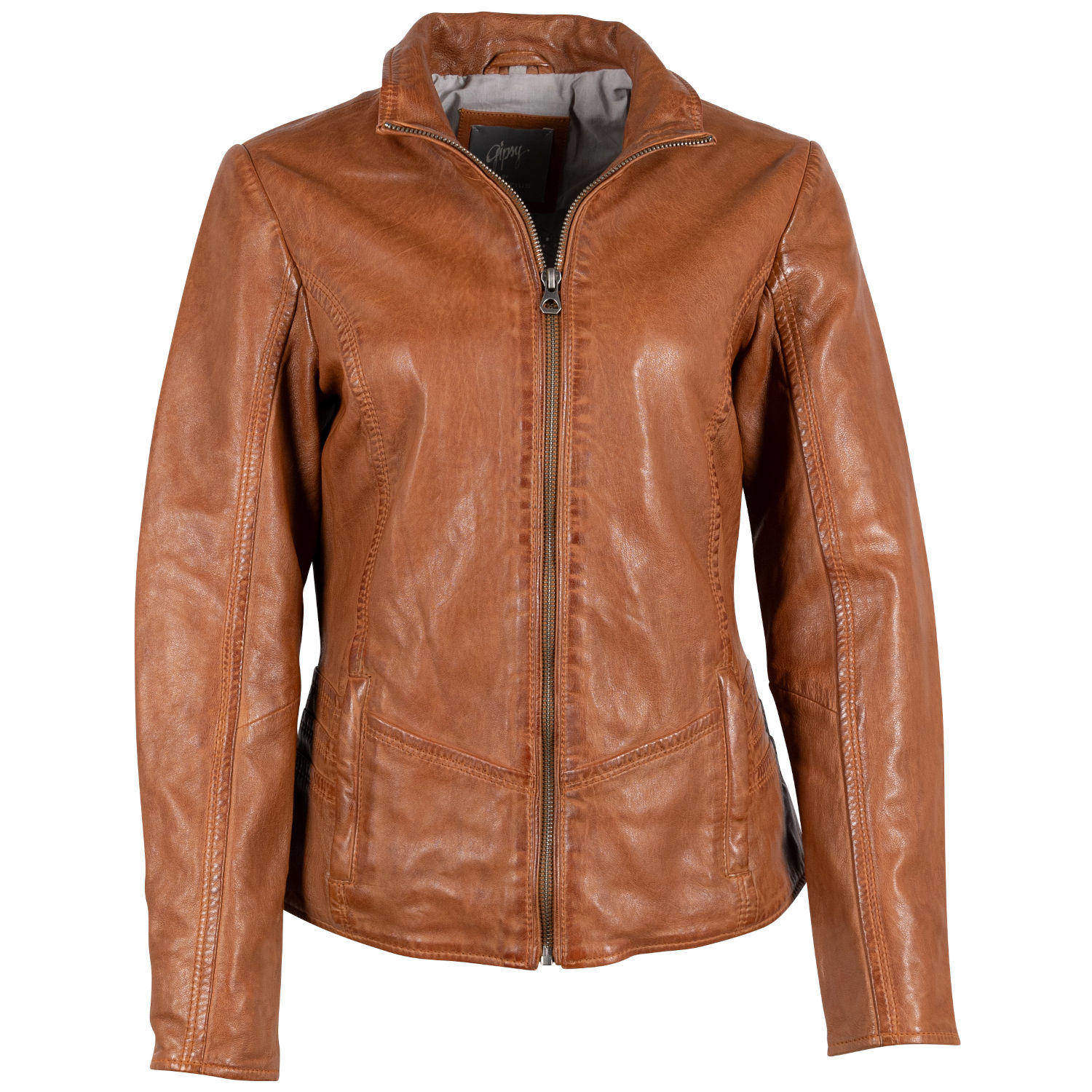 Geaca de Piele Dama Mauritius Coniac GWWany – Black Friday