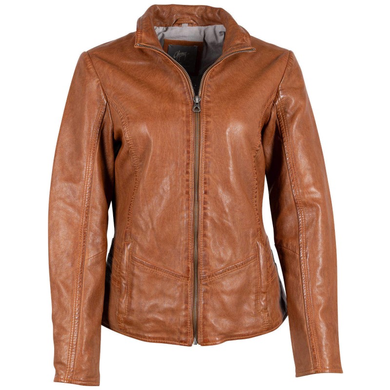 Geaca de Piele Dama Mauritius Coniac GWWany – Black Friday