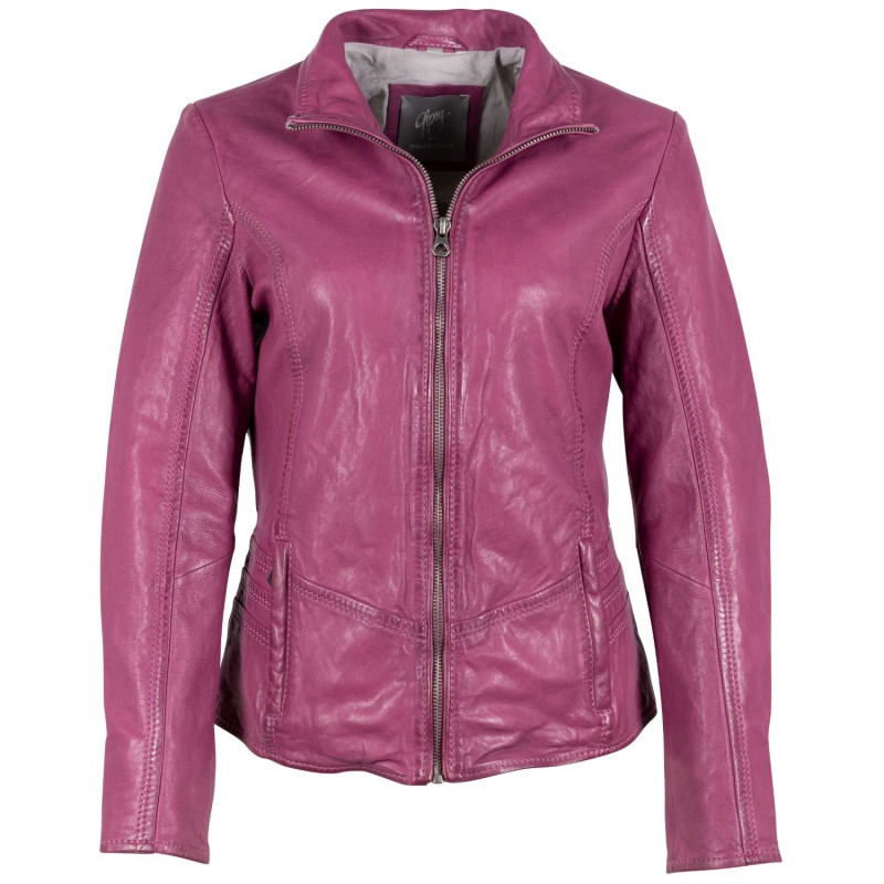 Geaca de Piele Dama Mauritius Roz Inchis GWWany – Black Friday