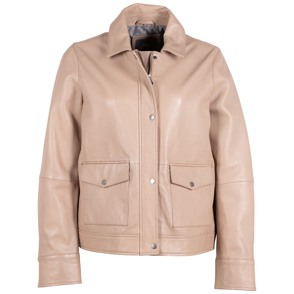Geaca de Piele Dama Mauritius Bej GWYunni Geaca de Piele Dama Mauritius Bej GWYunni - readytowear.ro
