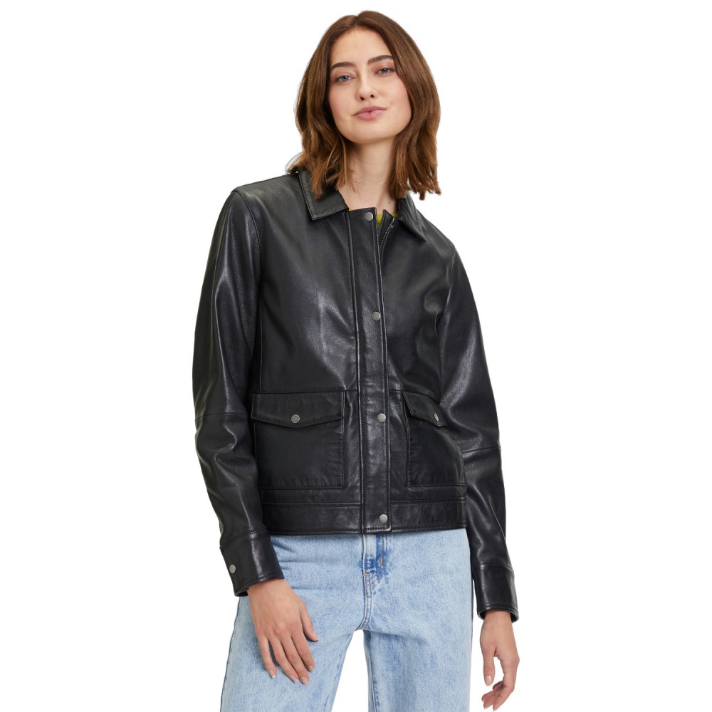 Geaca de Piele Dama Mauritius Neagra GWYunni Geaca de Piele Dama Mauritius Neagra GWYunni - readytowear.ro