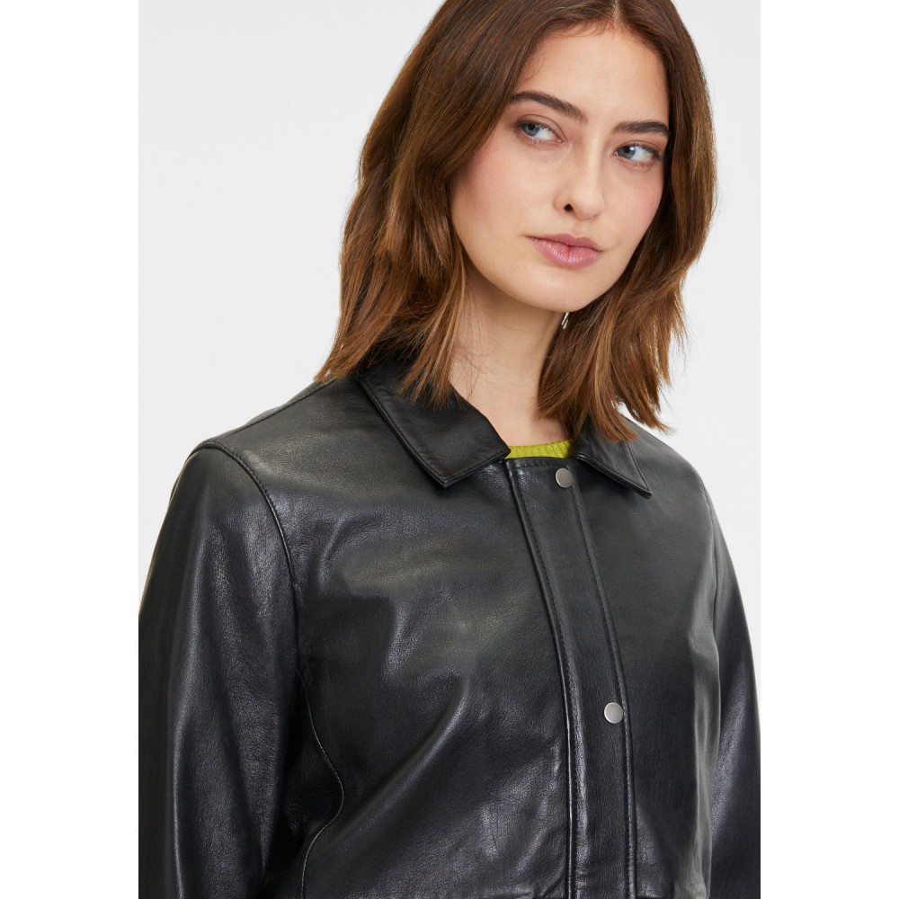 Geaca de Piele Dama Mauritius Neagra GWYunni Geaca de Piele Dama Mauritius Neagra GWYunni - readytowear.ro