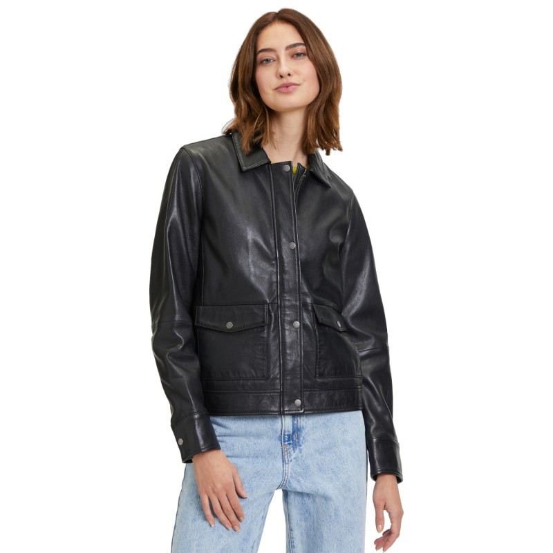 Geaca de Piele Dama Mauritius Neagra GWYunni – Geci de Piele