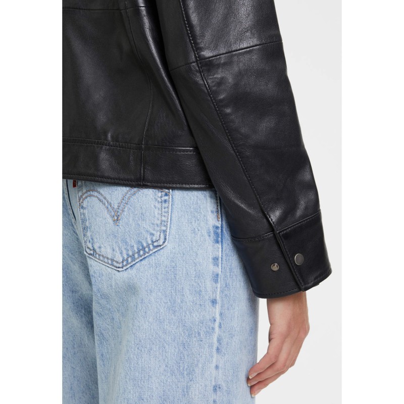 Geaca de Piele Dama Mauritius Neagra GWYunni – Geci de Piele