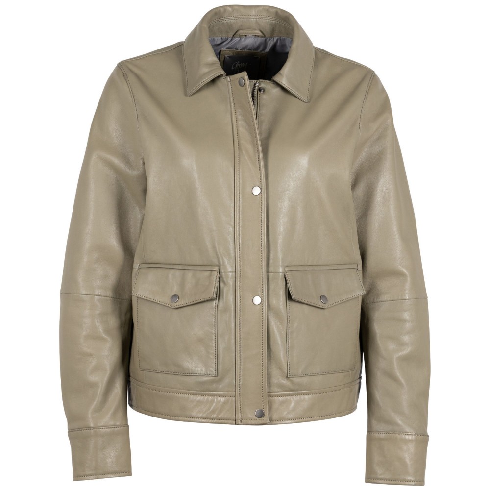 Geaca de Piele Dama Mauritius Olive Deschis GWYunni Geaca de Piele Dama Mauritius Olive Deschis GWYunni - readytowear.ro