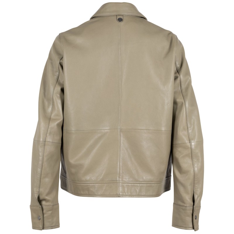 Geaca de Piele Dama Mauritius Olive Deschis GWYunni – Geci de Piele